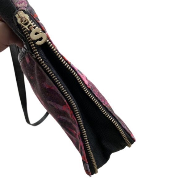 DESIGUAL Floral Pink Purple Black Faux Leather Crossbody Bag - Picture 8 of 15